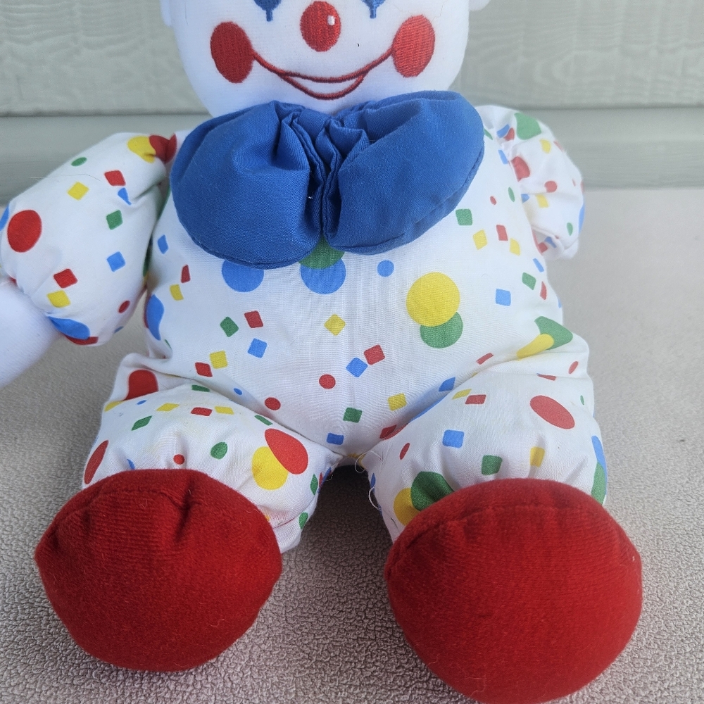Eden Wind-Up Musical Circus Clown Plush 13" Vintage Stain White Multicolor - Picture 7 of 10